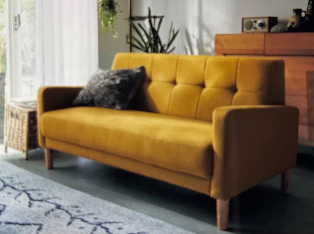 【ベルメゾン】 ファブリックソファー/2人掛け/ワイドソファ/ベージュ