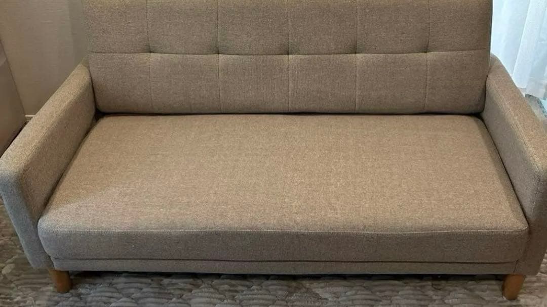 【ベルメゾン】 ファブリックソファー/2人掛け/ワイドソファ/ベージュ