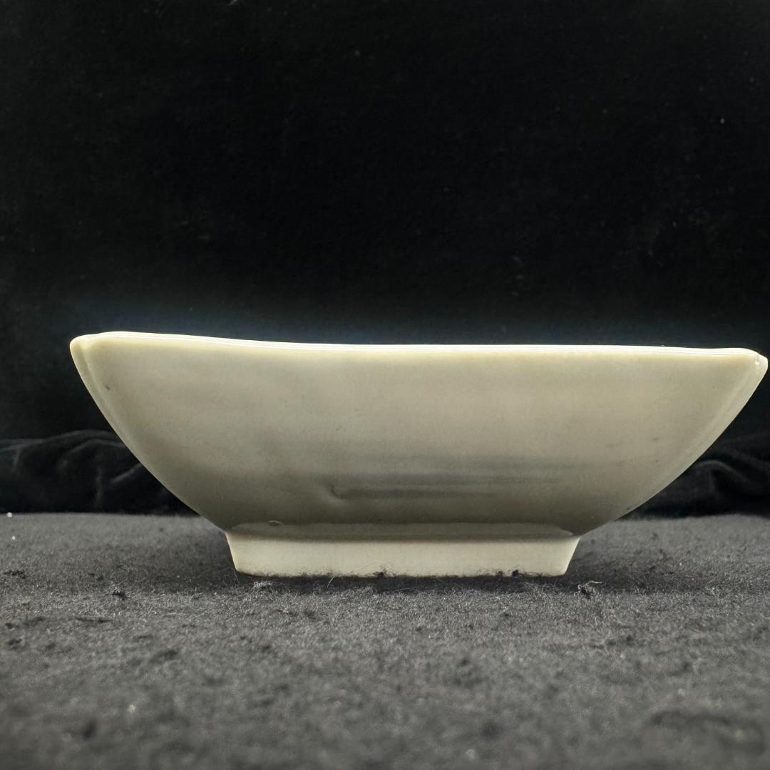 古伊万里　山水図　山水楼閣 染付　角切皿　4客