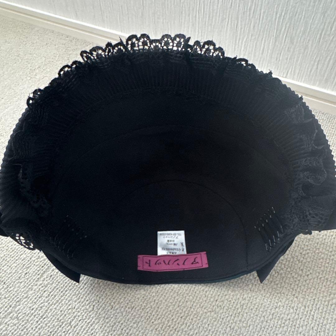 アノンハット ハンドメイド ダークグリーン すずらんのボンネット ロリータ