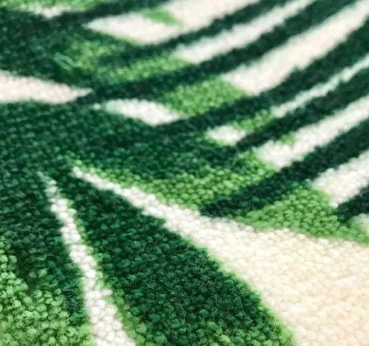 ボタニカル柄（グリーン）トイレセット　兼用フタカバー　４点セット モンステラ③