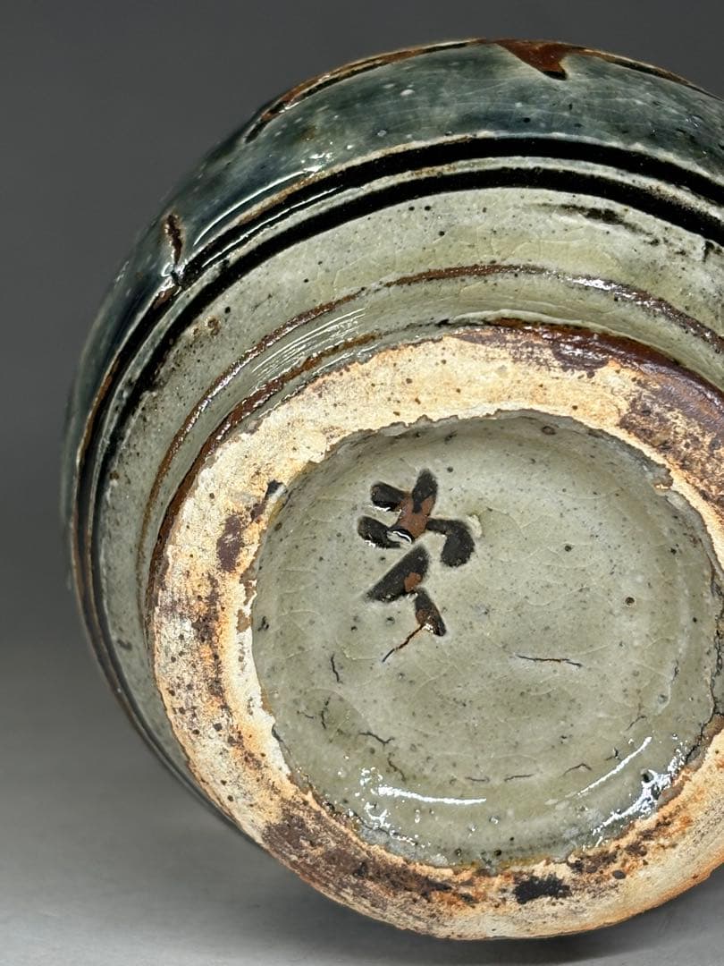 人間国宝『金城次郎』造 魚紋 壷 壺屋焼 花瓶 花生 壺 本物保証