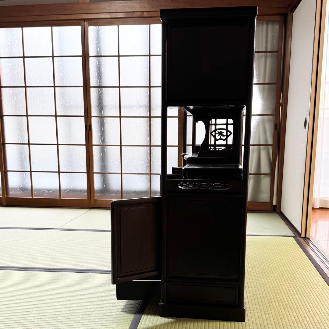 【美品】唐木 棚　無垢 茶棚 高さ違い棚 茶箪笥 レトロ　送料込