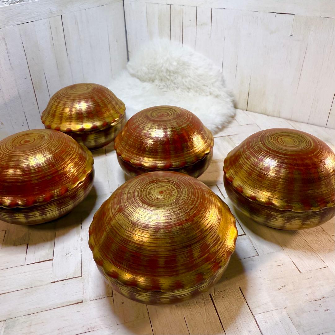 激レアヴィンテージ♡有田焼♡天狗谷窯♡朱巻金彩刷毛目の美しすぎる珍味入れ♡