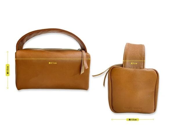 フラットハンドル・ミニボストンハンドバッグ　サブバッグ・ナチュラルコーデ