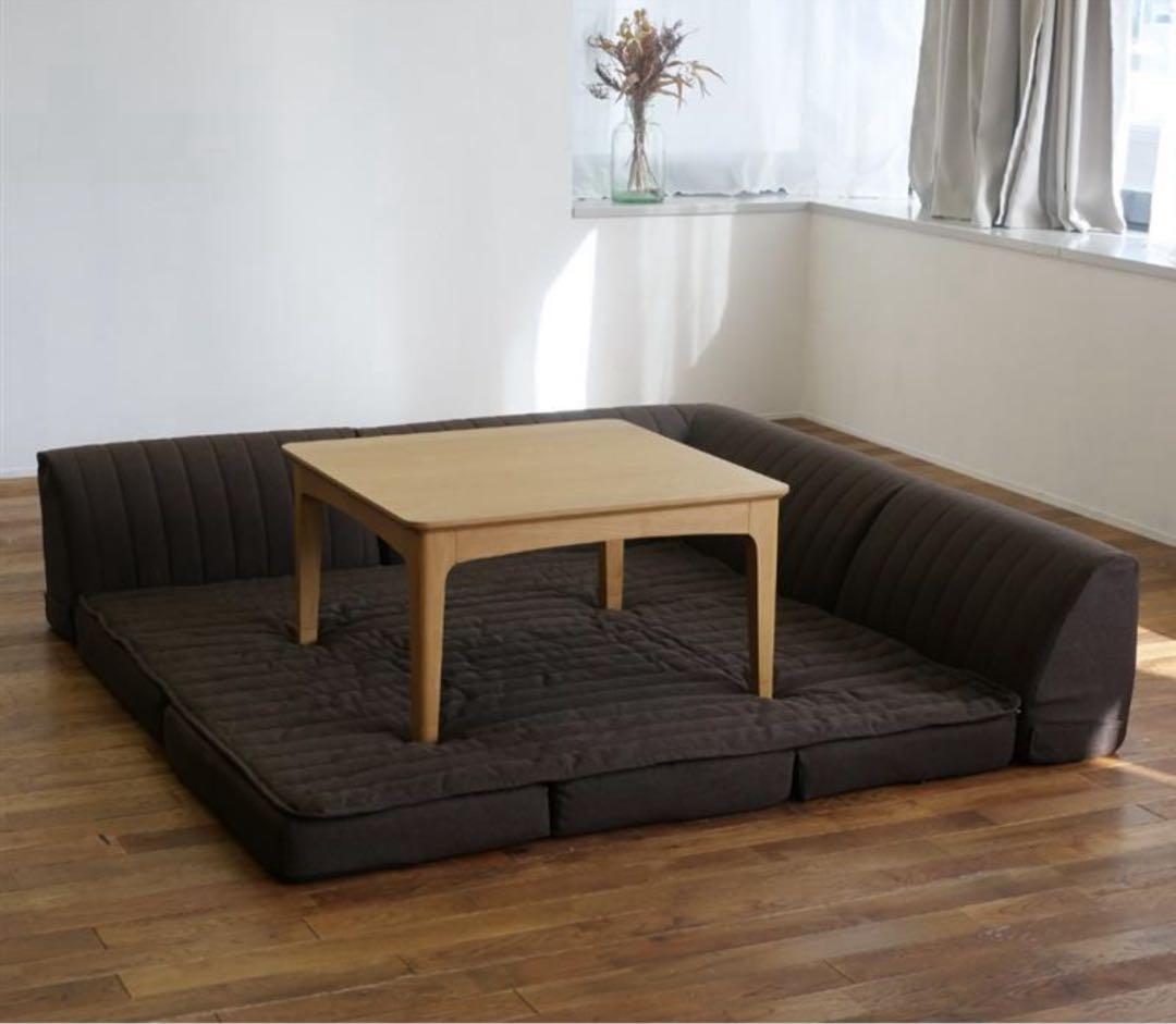 コーナーソファ ウレタンマット付き グレー　ソファーベッド　ベルメゾン