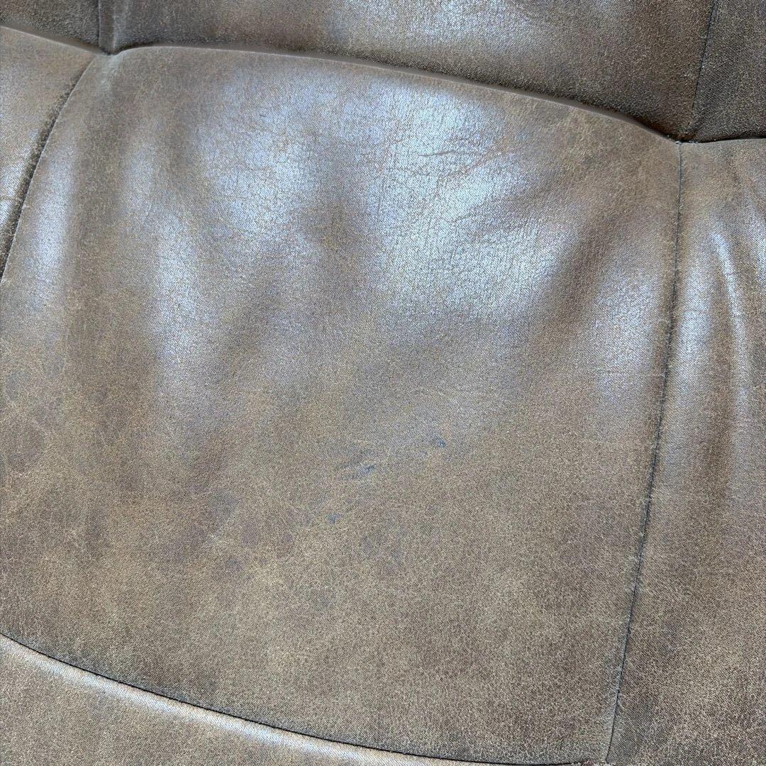 やかん-レザーテックス クラッシュゲート 3人掛けソファ