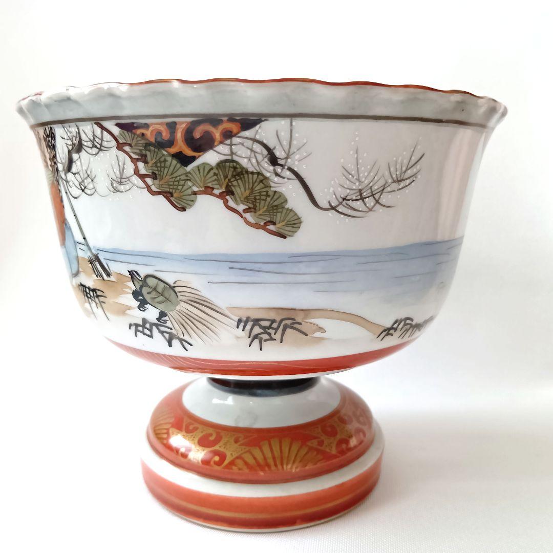 美品 九谷焼 盃洗 酒器 赤絵金彩 赤九谷 陶磁器 明治時代 コレクション骨董品