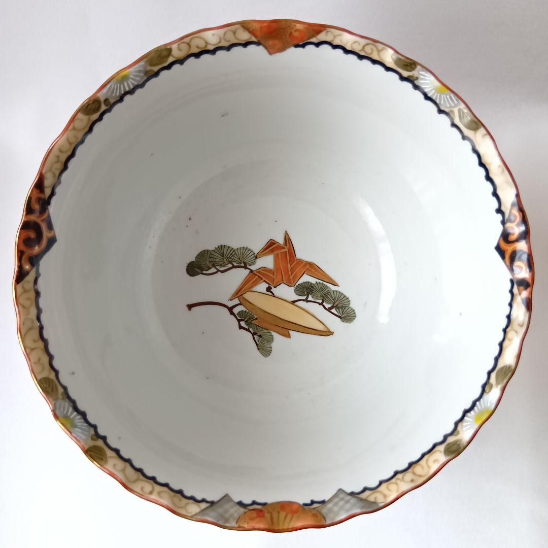 美品 九谷焼 盃洗 酒器 赤絵金彩 赤九谷 陶磁器 明治時代 コレクション骨董品