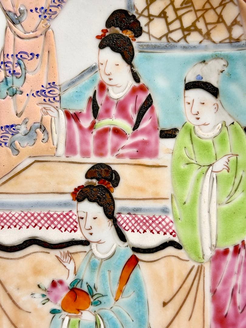 明治の名工 初代晩香 庄村健吉 色絵尺皿 有田焼 伊万里