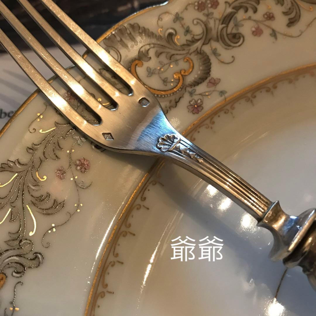 フランス ピュイフォルカ／純銀 白蝶貝／ナイフ＆フォーク １組 ２本セット