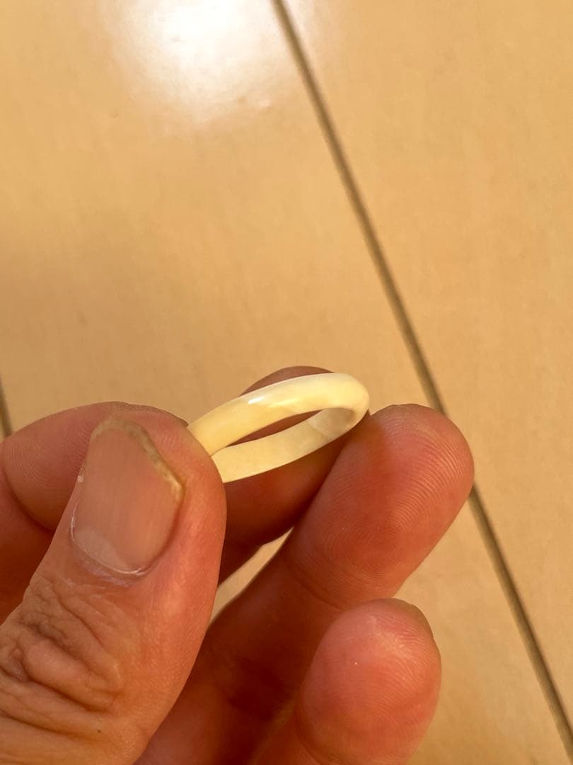 鯨歯リング　18〜18.2号 マッコウ　抹香鯨　印材　根付け　ボーンカービング