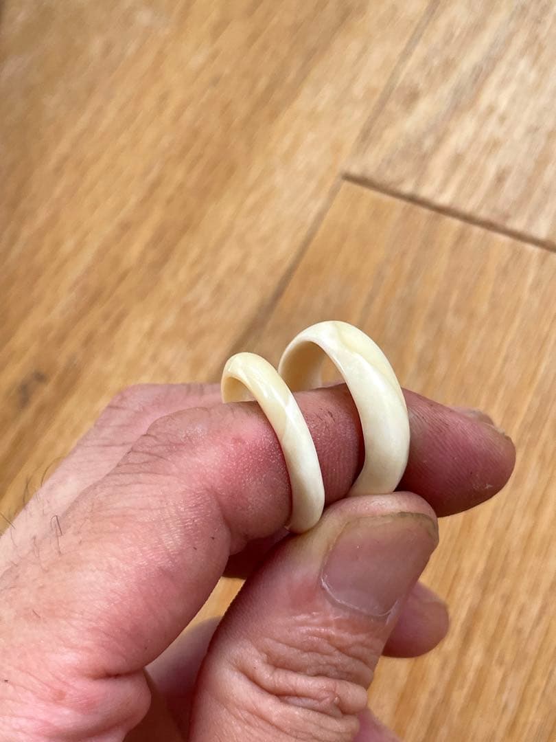 鯨歯リング　18〜18.2号 マッコウ　抹香鯨　印材　根付け　ボーンカービング