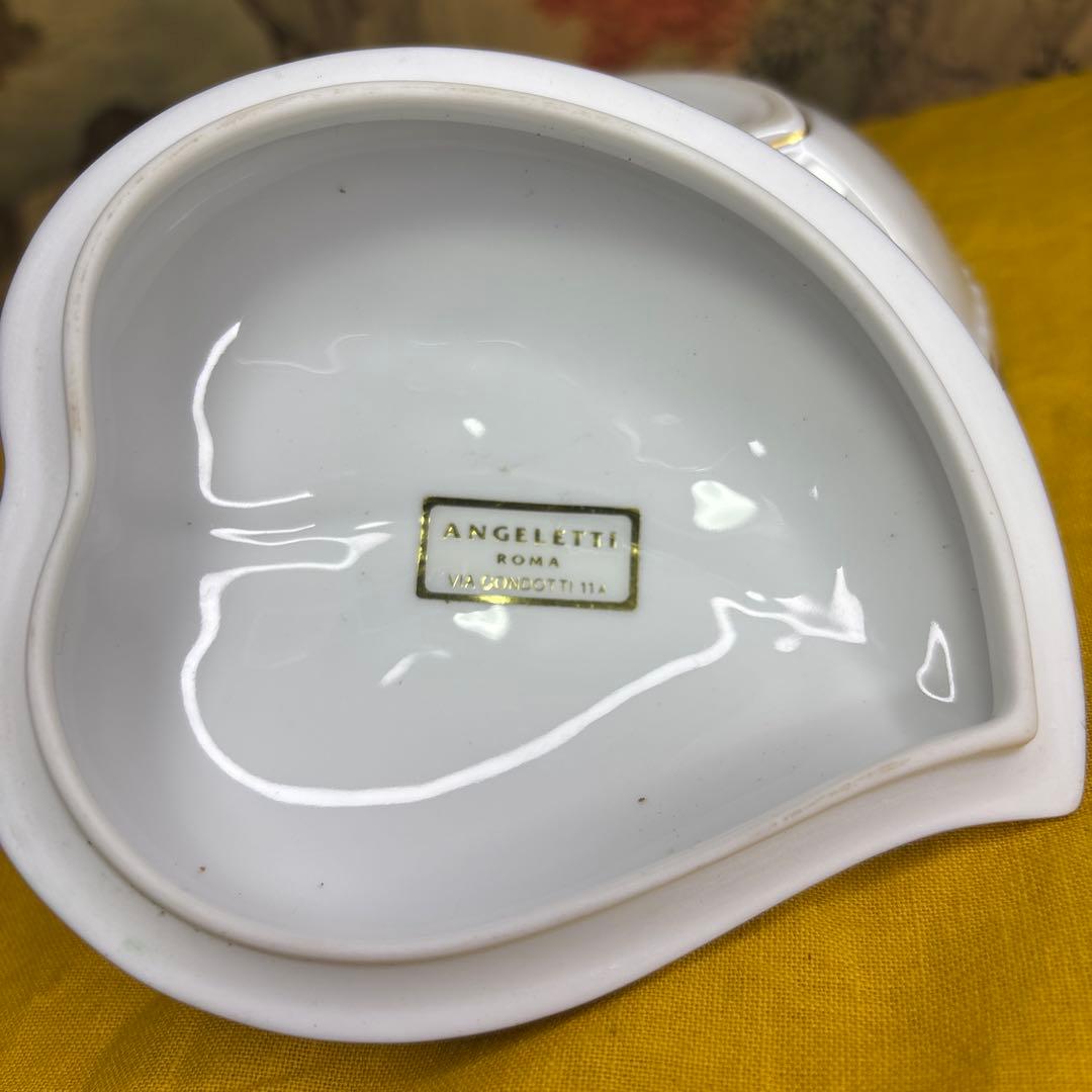 ヘレンド　レーズンガーランド 手描き アポニーピンクハート型小物入　アンティーク