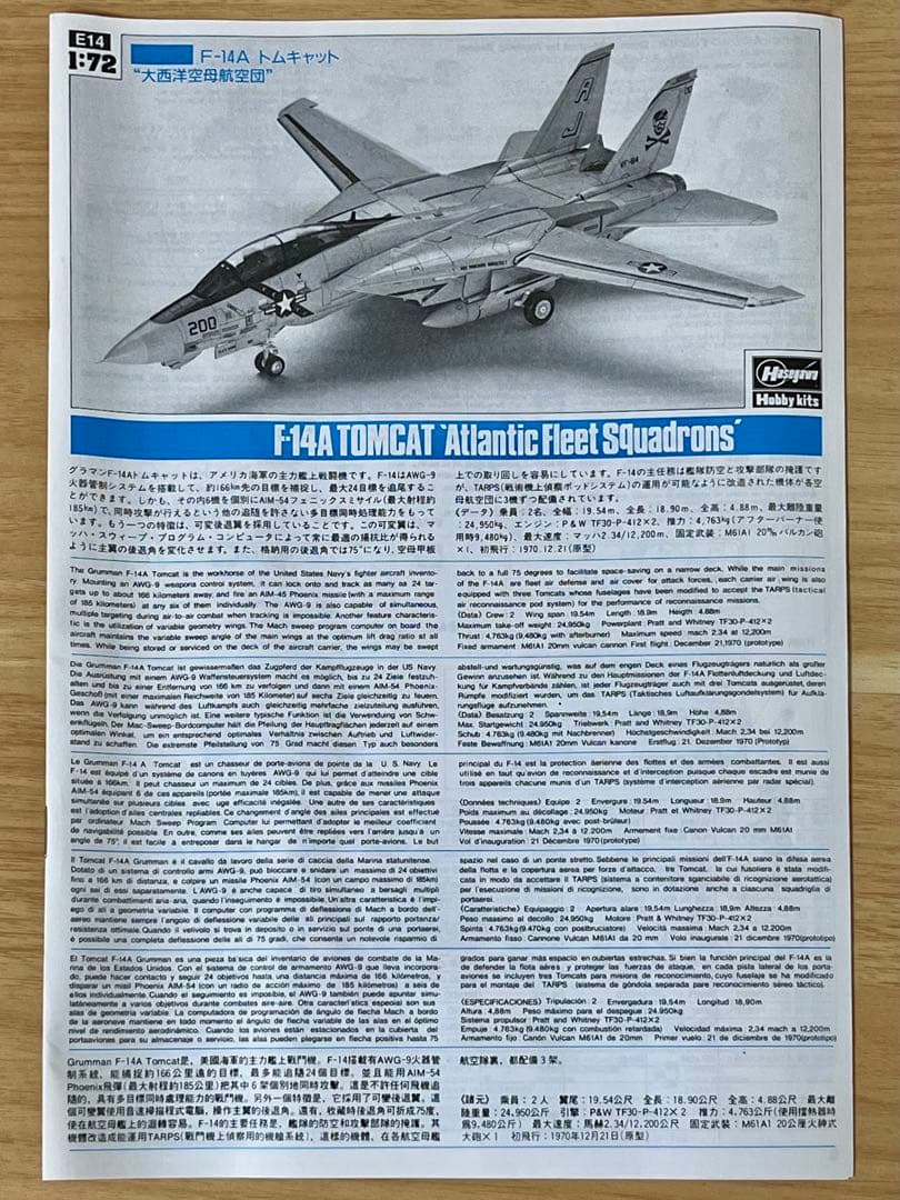 ハセガワ F-14A TOMCAT 'JOLLY ROGERS' 1/72