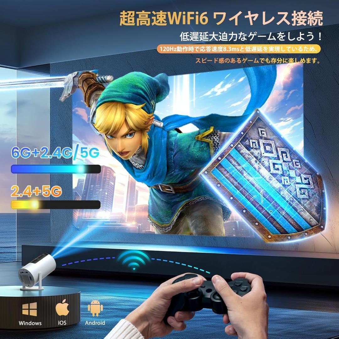 新品　プロジェクター小型 4K対応　270°回転　自動台形　高透過　高輝度