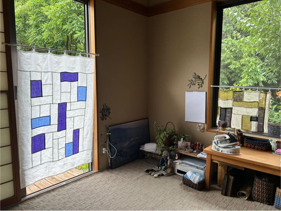 「キキョウ」麻ポジャギ