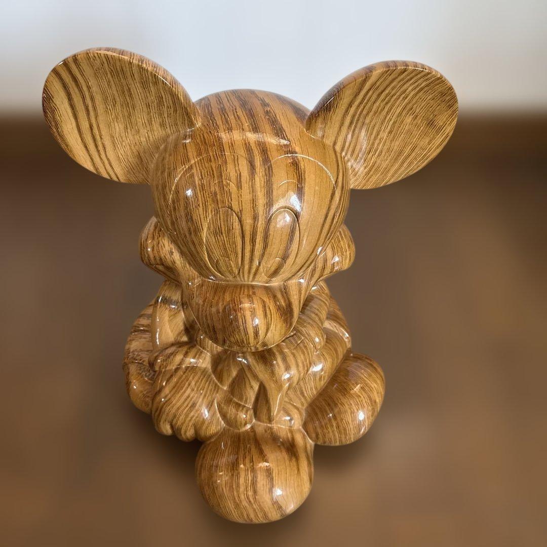 木目調ミッキーマウス 貯金箱　35㌢