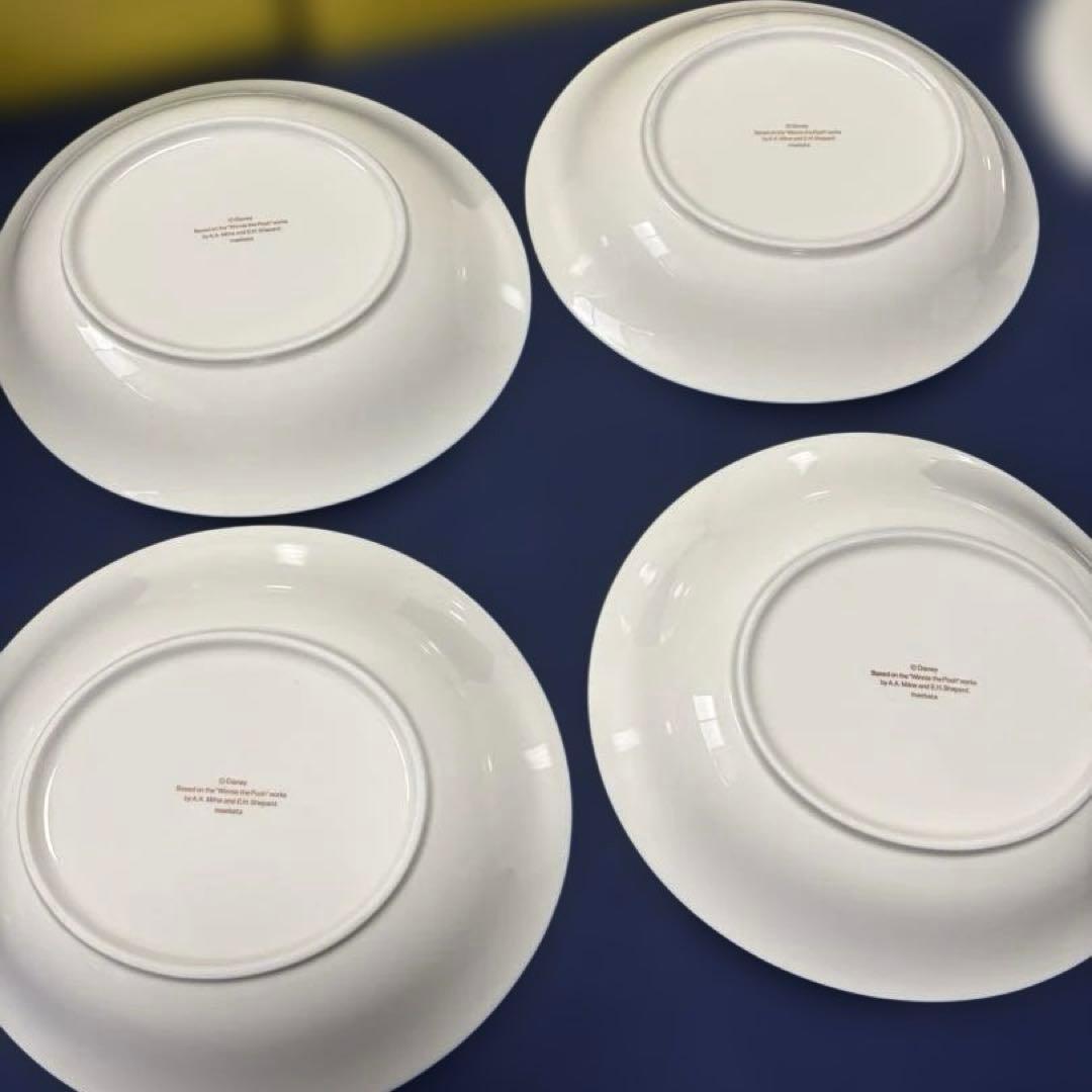 【新品未使用】プーさん　マグカップ4個セット&パスタカレー皿 6枚セット