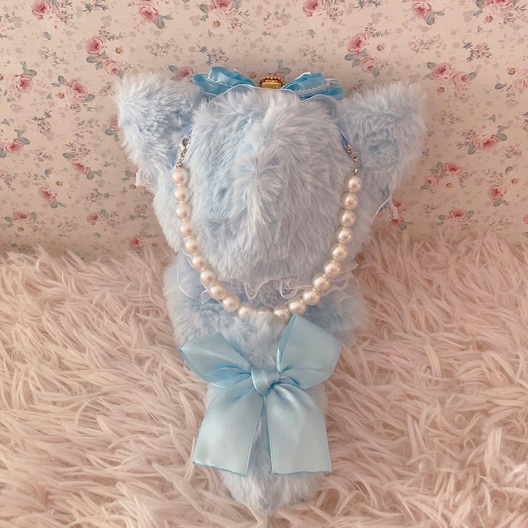 １２cm立ちぬい服♡いつぬいちびぐるみ♡韓国ゆめかわ姫系♡ねこの着ぐるみ♡水色