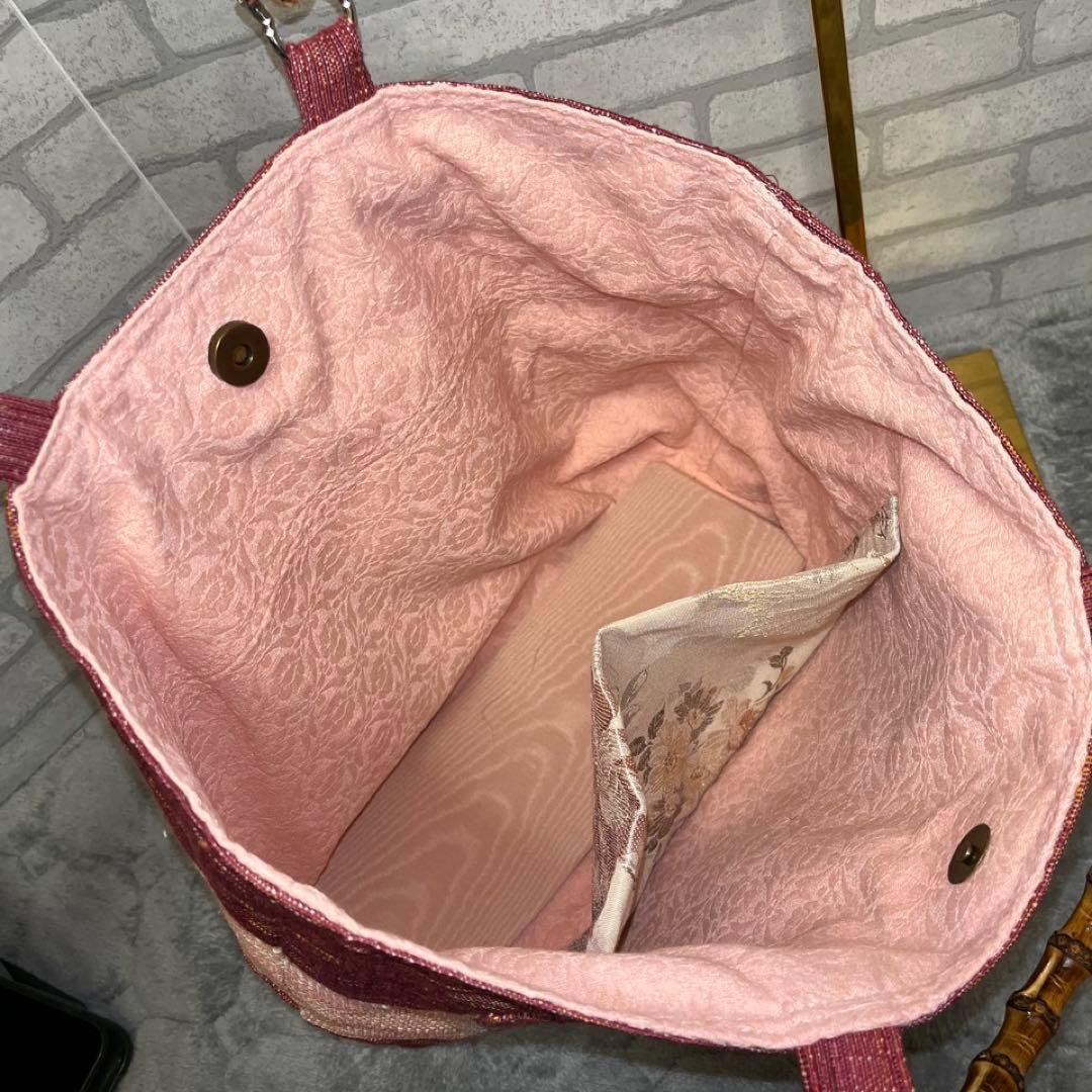 大きめ帯リメイクbag⑪絹♡一点物♡鞄♡手提げ袋♡現品限り♡オリジナル
