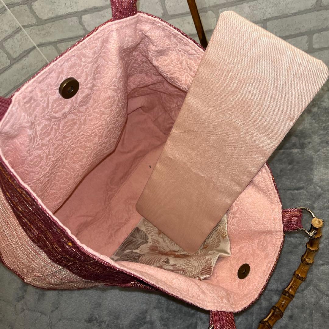 大きめ帯リメイクbag⑪絹♡一点物♡鞄♡手提げ袋♡現品限り♡オリジナル