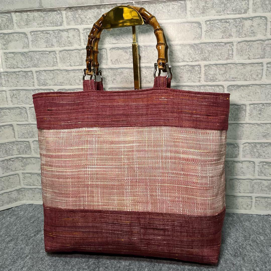 大きめ帯リメイクbag⑪絹♡一点物♡鞄♡手提げ袋♡現品限り♡オリジナル
