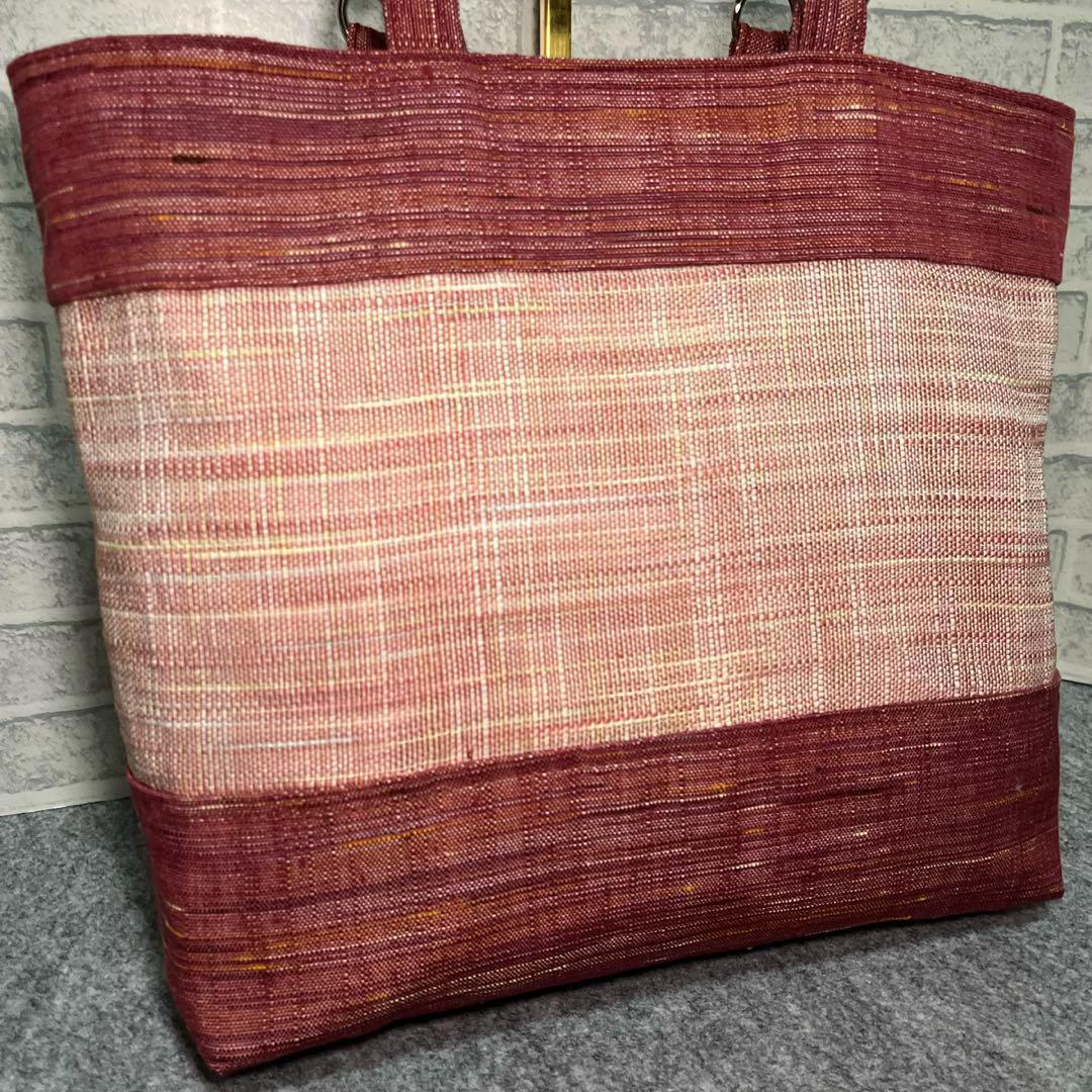 大きめ帯リメイクbag⑪絹♡一点物♡鞄♡手提げ袋♡現品限り♡オリジナル