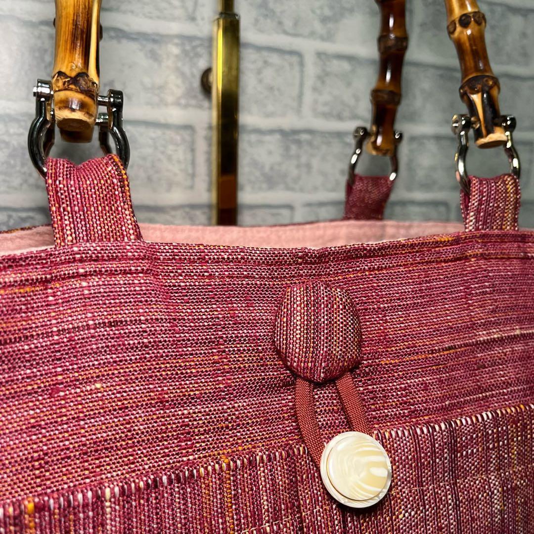 大きめ帯リメイクbag⑪絹♡一点物♡鞄♡手提げ袋♡現品限り♡オリジナル