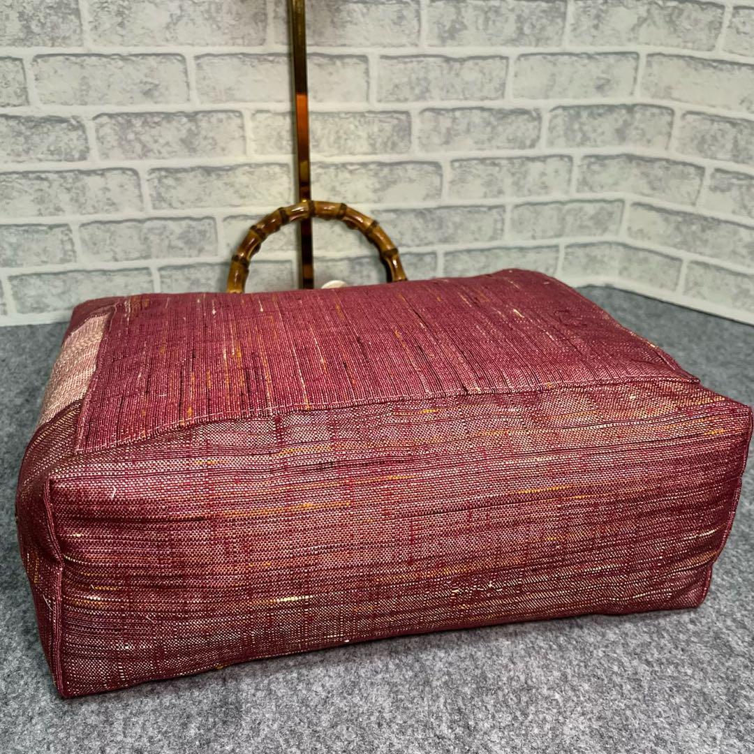 大きめ帯リメイクbag⑪絹♡一点物♡鞄♡手提げ袋♡現品限り♡オリジナル