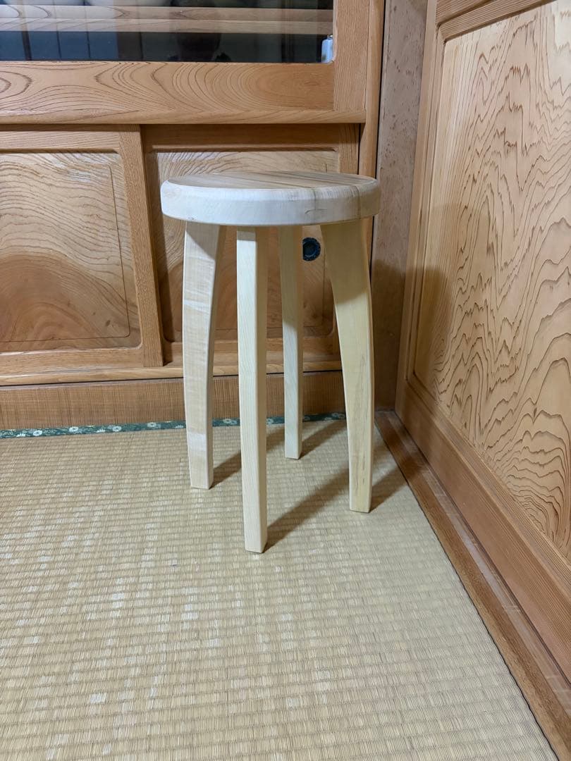 1392建具屋一筋58年のおじいちゃんの手作りスツール、イス☆こぶし