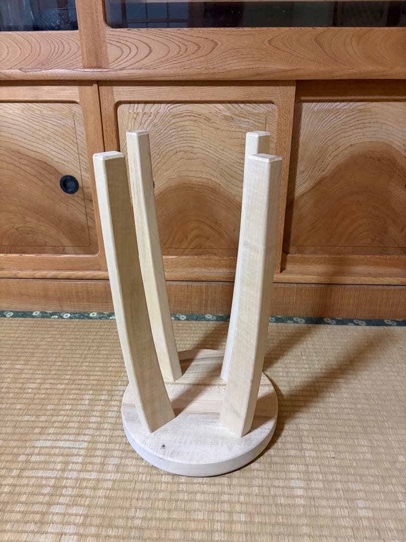 1392建具屋一筋58年のおじいちゃんの手作りスツール、イス☆こぶし