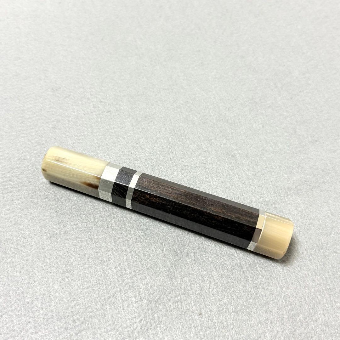 三段銀巻 白水牛角 柳刃210 手作り 包丁の柄 黒檀八角柄 柳刃7寸 高級銘木