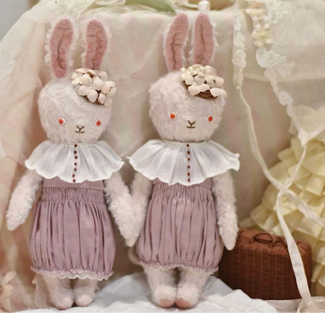 薄桜兎 立ち耳 うさぎ ぬいぐるみ ロリィタ 部屋飾り 海外作家様 ハンドメイド