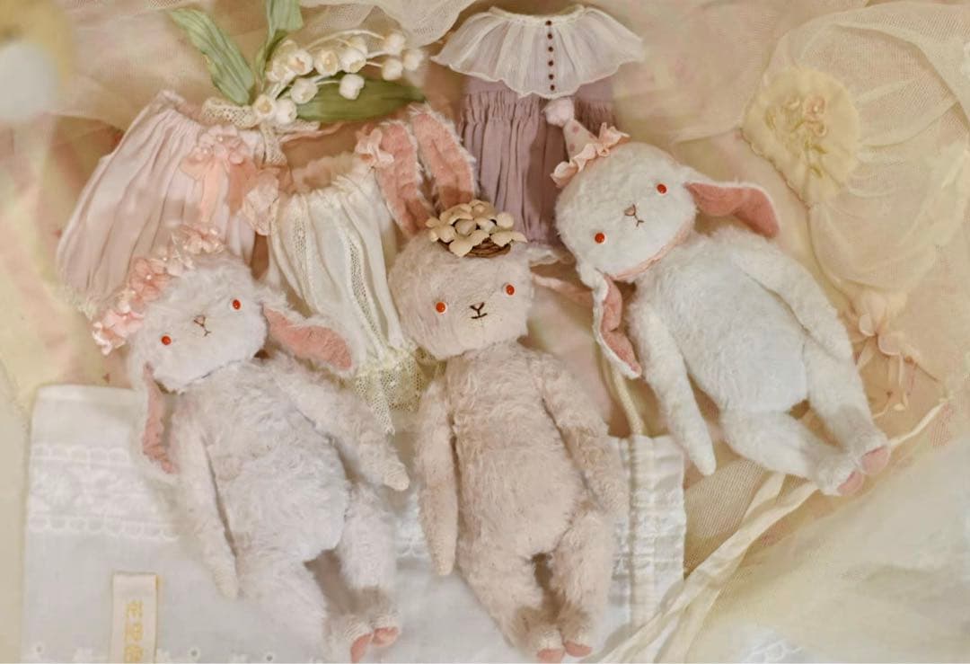 薄桜兎 立ち耳 うさぎ ぬいぐるみ ロリィタ 部屋飾り 海外作家様 ハンドメイド