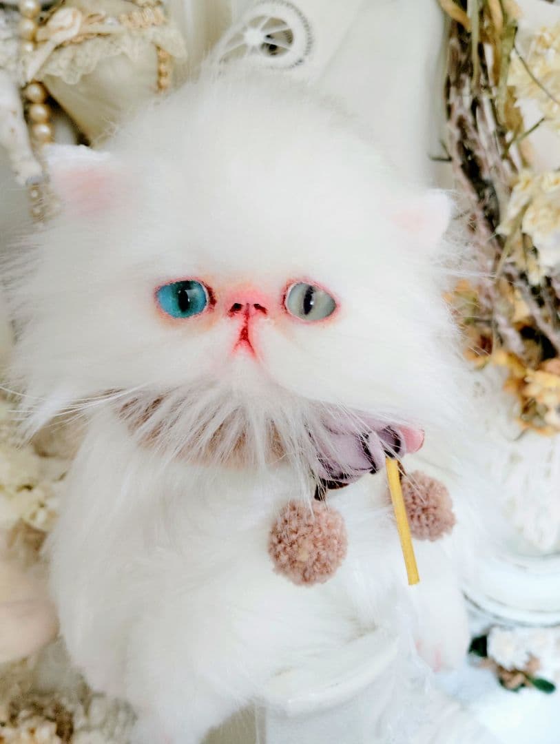 生後１か月♡オッドアイ♡エキゾチック子猫ちゃん♡アートドール♡ぬいぐるみ♡