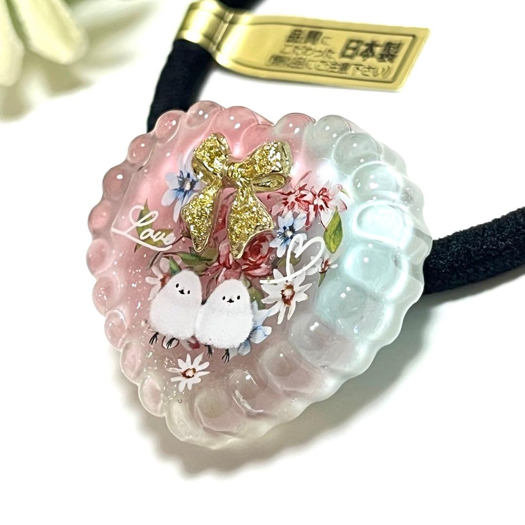 メル30077様お取り置きです。Ｎｏ．390 シマエナガ リボン ハート