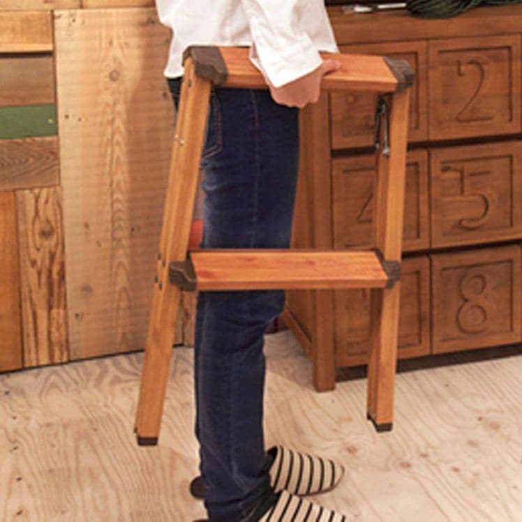 ステップスツール 脚立 選べる3サイズ アルミ製 木目調 ガーデン ×2
