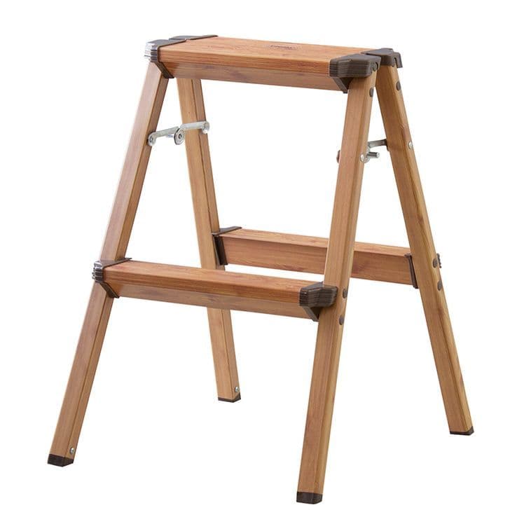 ステップスツール 脚立 選べる3サイズ アルミ製 木目調 ガーデン ×2