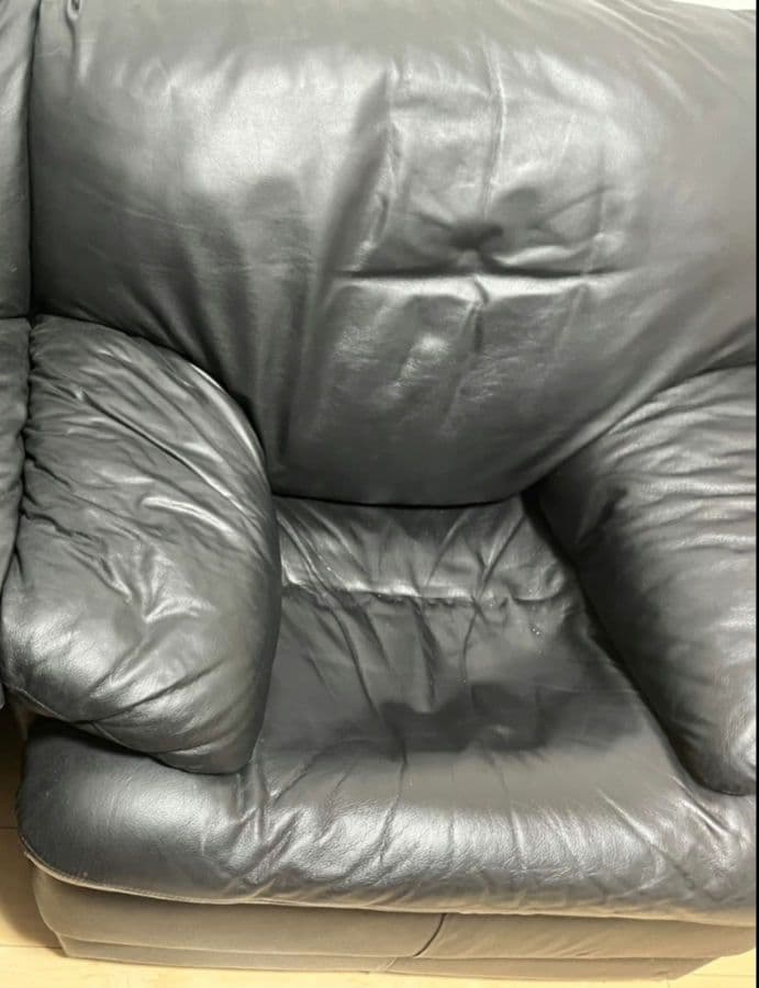 【関東圏限定】高級感 本革風 1人掛けソファ ブラック パーソナルチェア