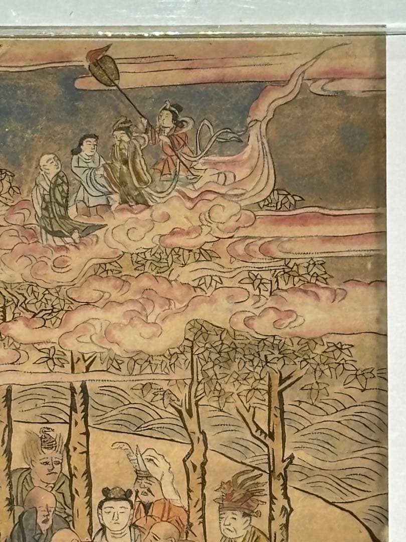 「道益版 釈迦涅槃図」版彩色 1枚|木版画 江戸時代 仏陀 仏画 仏教美術