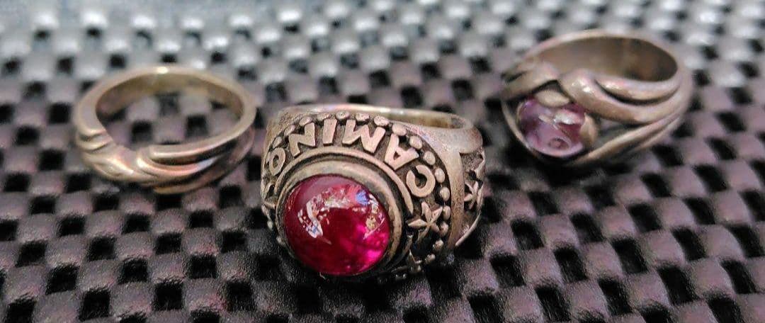 【セット】エムズコレクションシルバー 925 ローズクォーツ指輪釣り針ネックレス