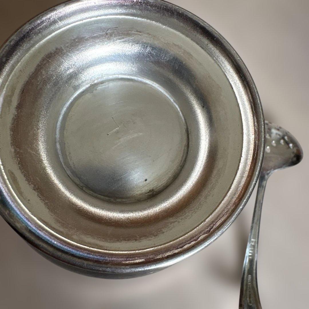 銀メッキのキャビアボウルとスプーンのセット　イギリス　ヴィンテージ