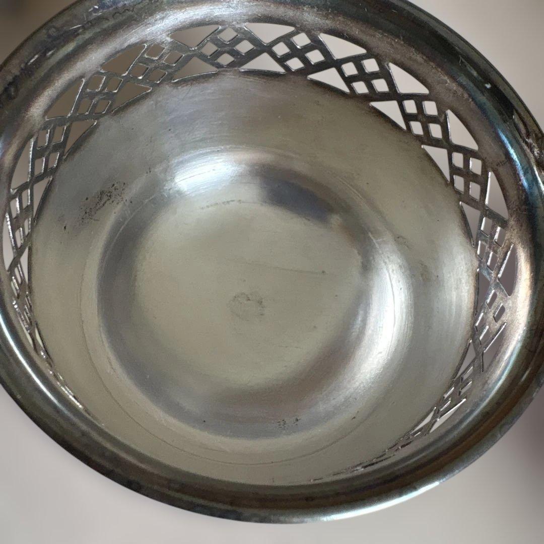 銀メッキのキャビアボウルとスプーンのセット　イギリス　ヴィンテージ