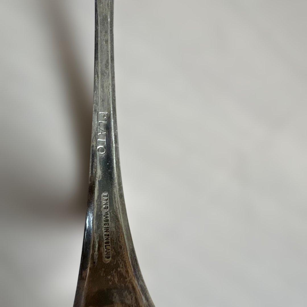 銀メッキのキャビアボウルとスプーンのセット　イギリス　ヴィンテージ