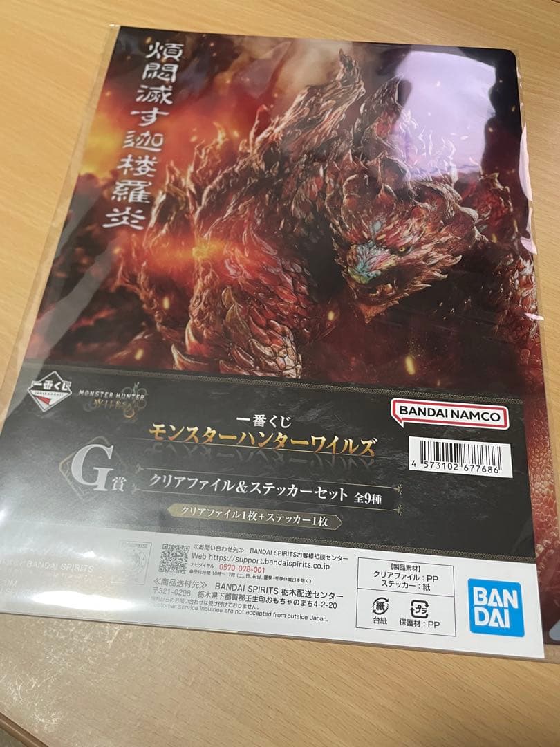 一番くじG賞 モンスターハンターワイルズ クリアファイル×14