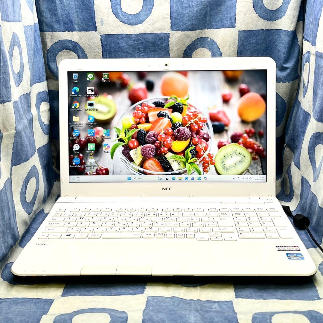 サクサク快適SSD☆i5☆爽やか白ノートパソコン♪ブルーレイ&カメラ！Win11