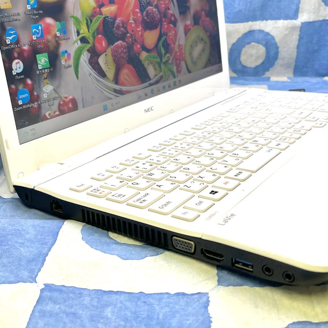 サクサク快適SSD☆i5☆爽やか白ノートパソコン♪ブルーレイ&カメラ！Win11