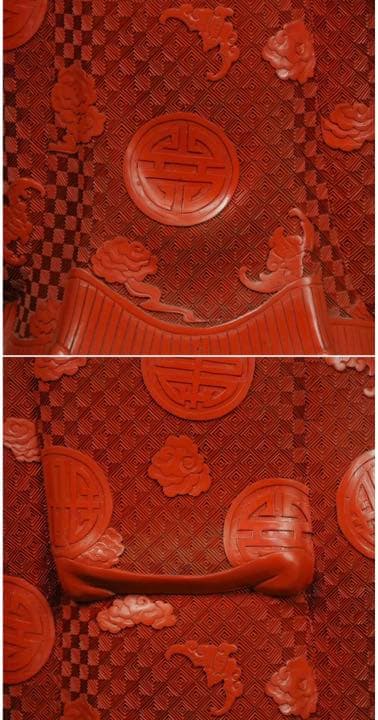 送料無料　清末～民国時代 珍品人物堆朱　寿老人　高45.5ｃｍ　中国古玩骨董