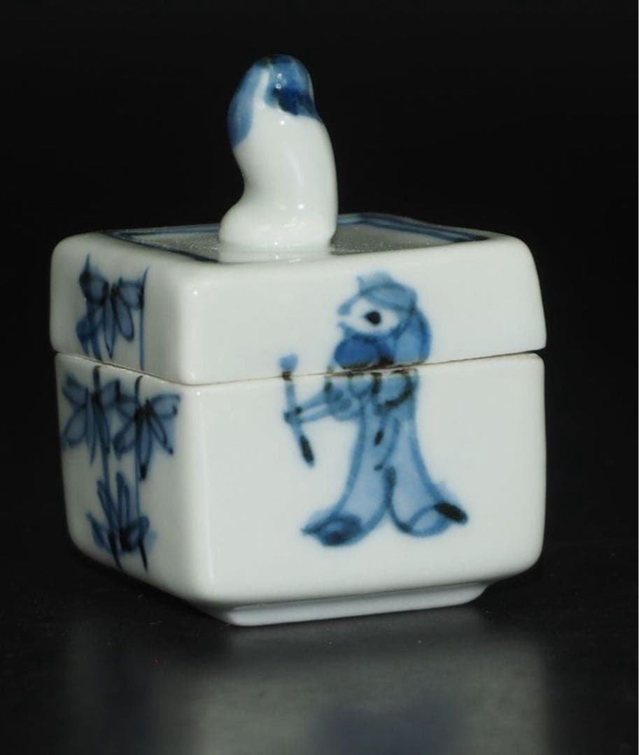 送料無料　京焼名工高野昭阿弥作陶　臨済宗相国寺派七代管長 有馬頼底作画　香合共箱